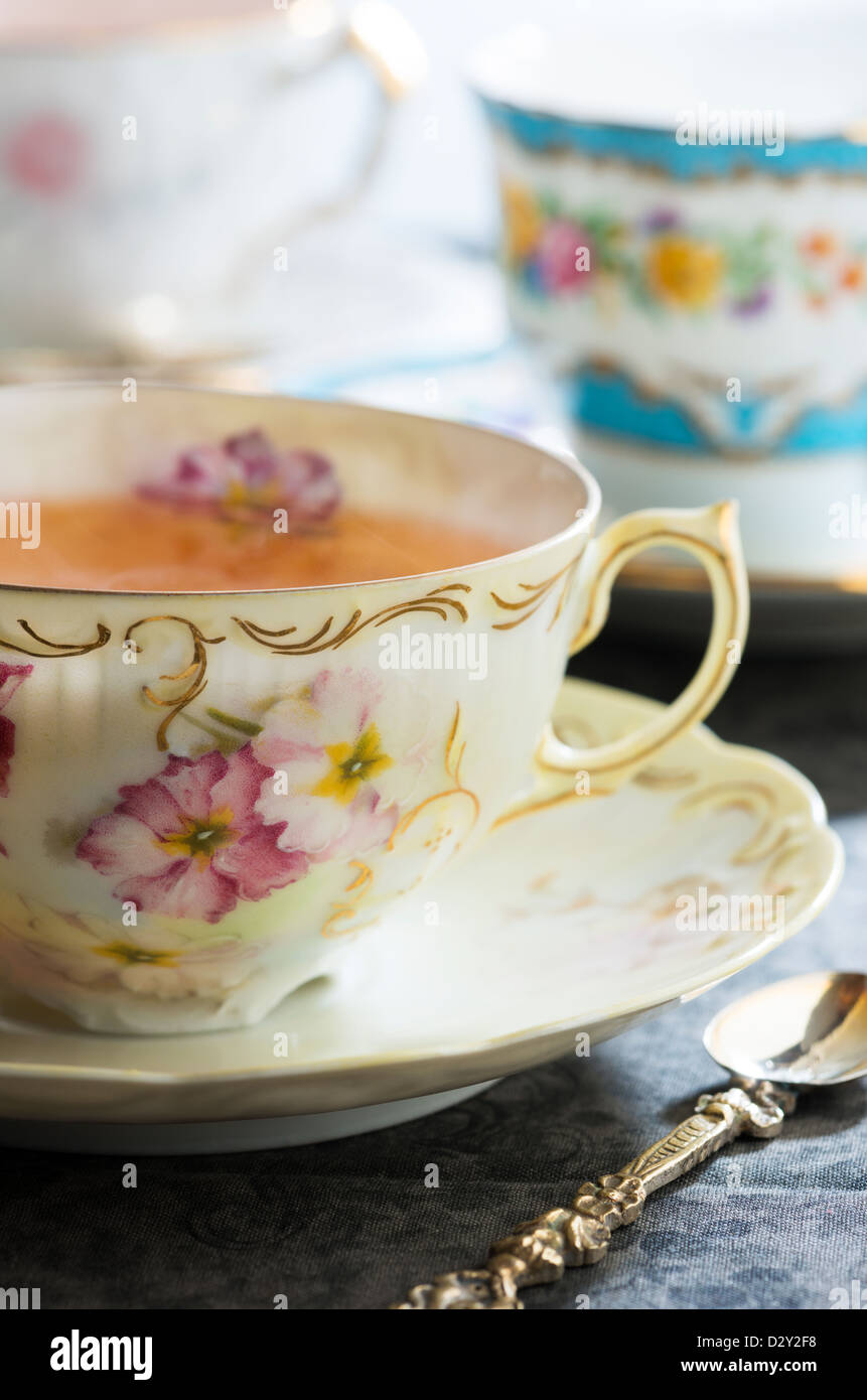 TEA IN TEA CUP Stock Photo