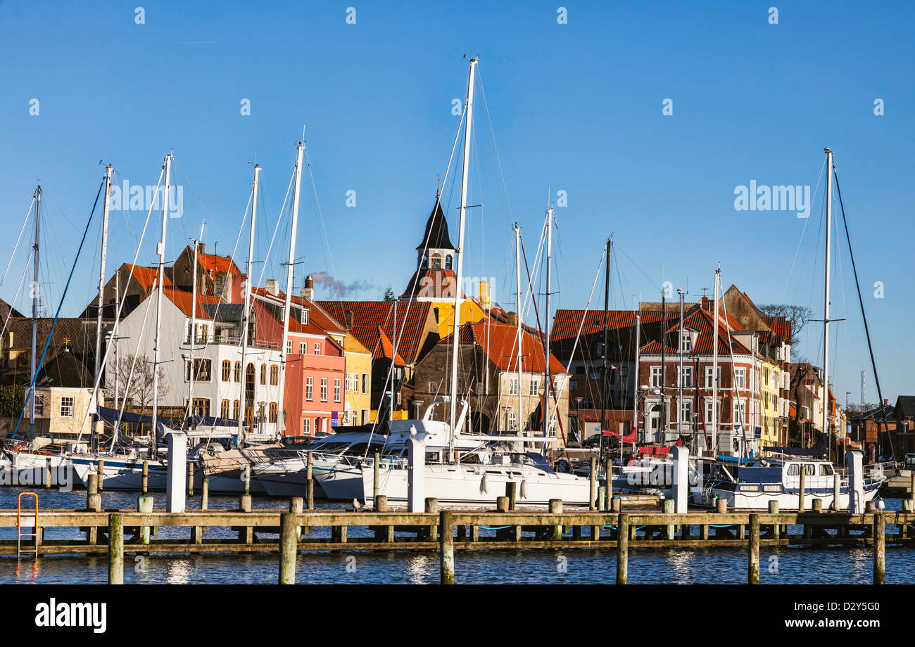 Faaborg harbour on Funen in Denmark Stock Photo - Alamy