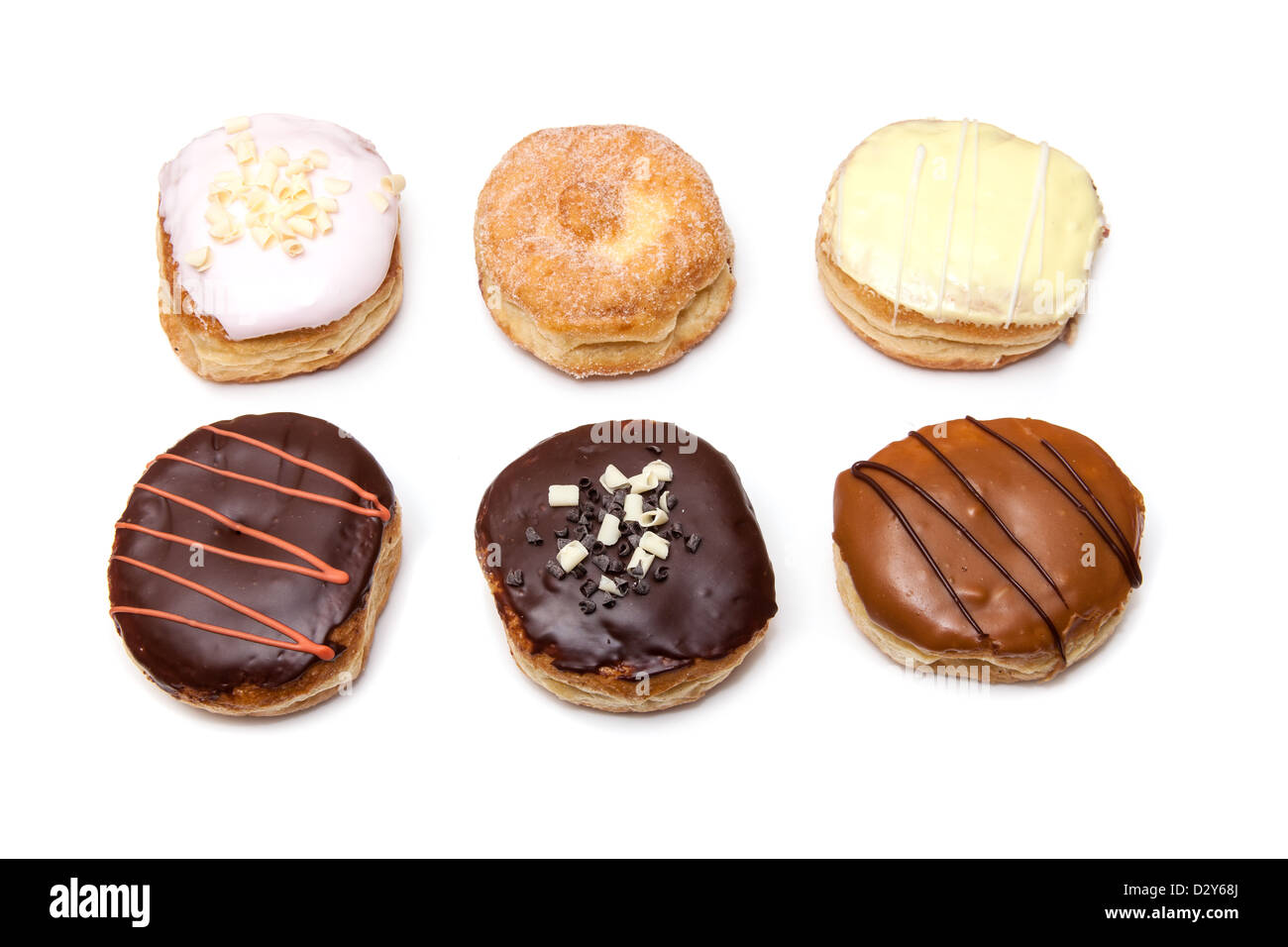 Iced donuts isolated on a white studio background Stock Photo - Alamy