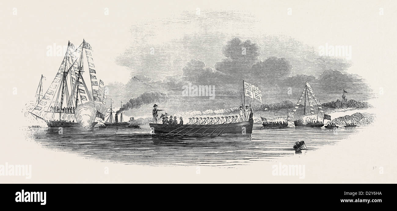 HER MAJESTY LANDING AT THE ISLE OF WIGHT, DRAWN BY M.N. CONDY, ESQ Stock Photo