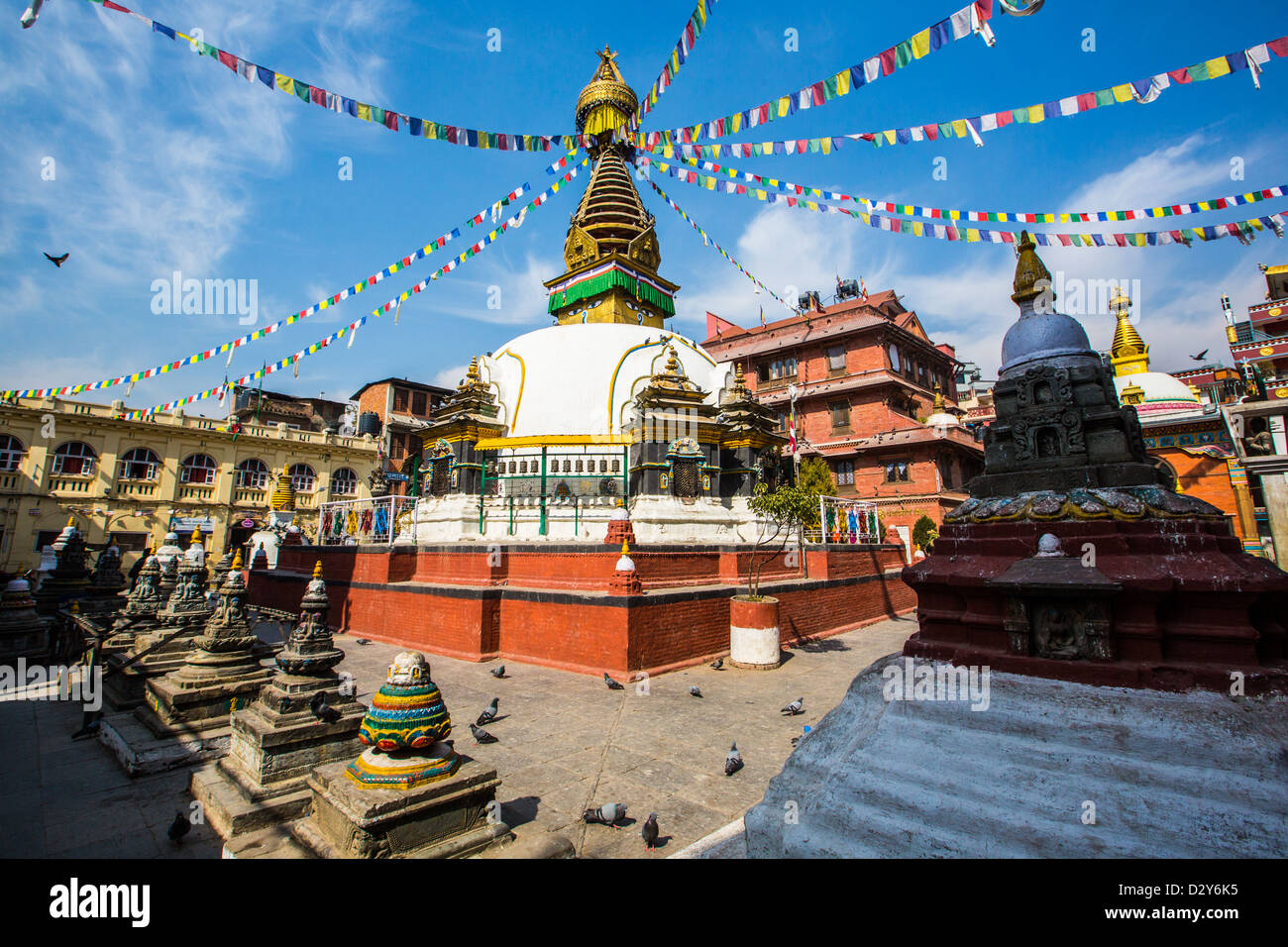 Shree Gha Buddhist Stupa, Thamel, Kathmandu, Nepal Stock Photo
