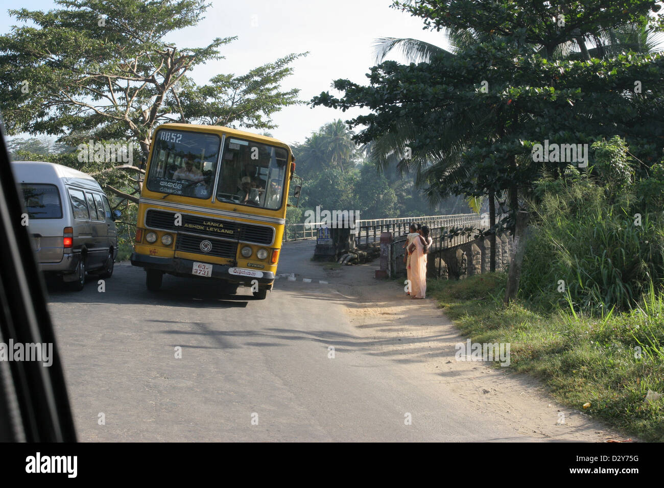 Kandy, Sri Lanka, traffic-lane bridge on a navigable Stock Photo