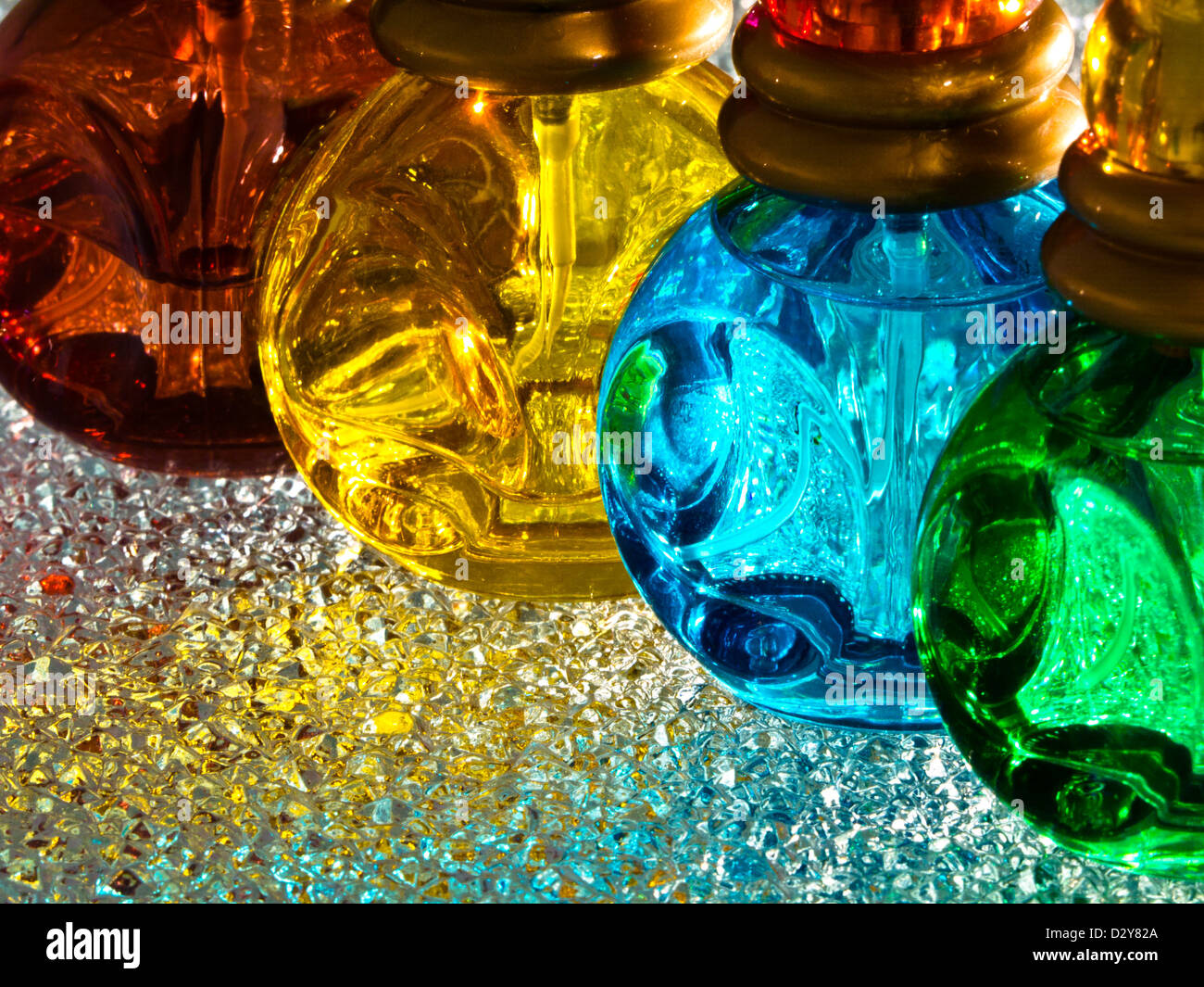 Glass blue pebbles on wite crystal glass Stock Photo Alamy