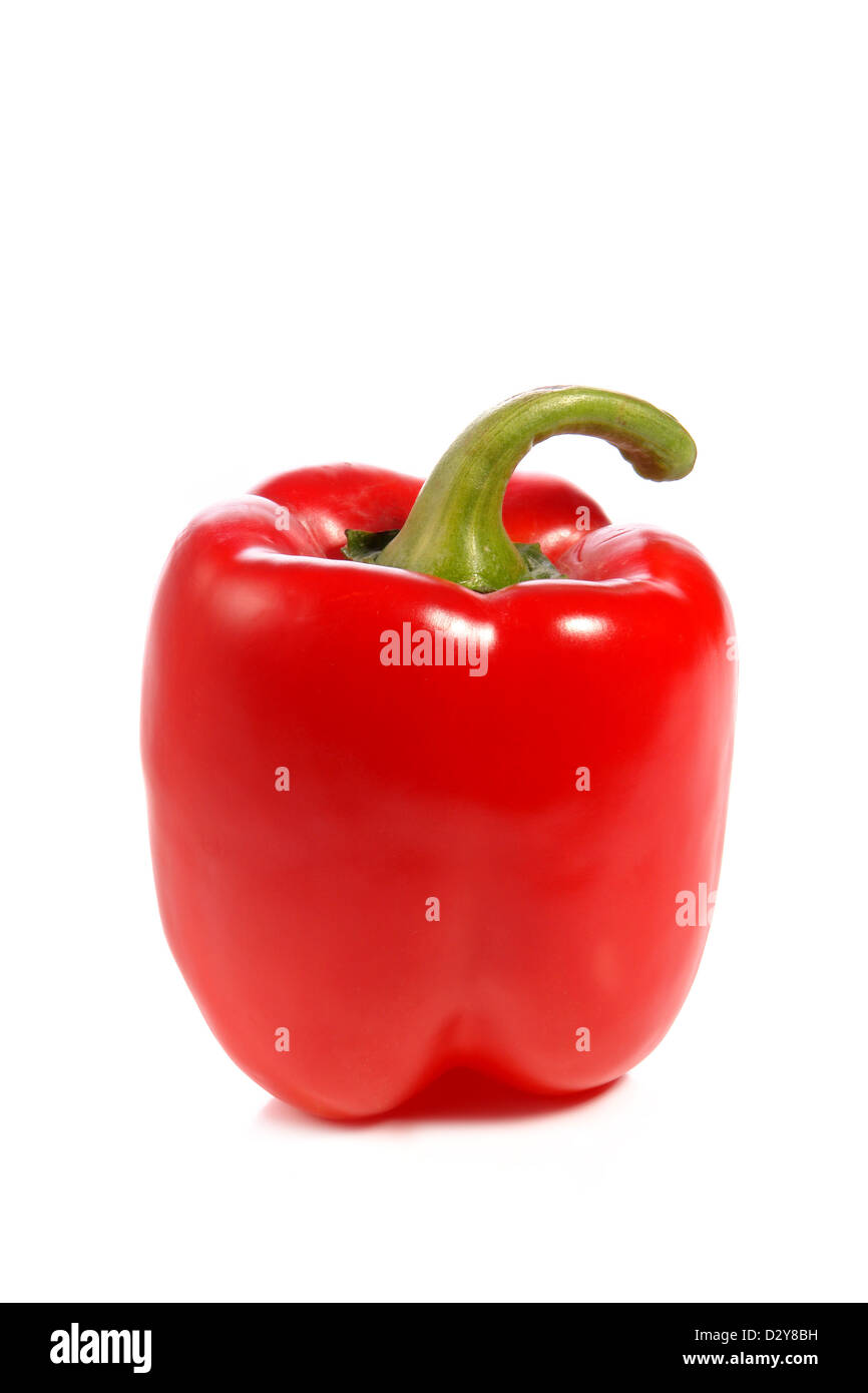 Red sweet pepper shot over white background Stock Photo