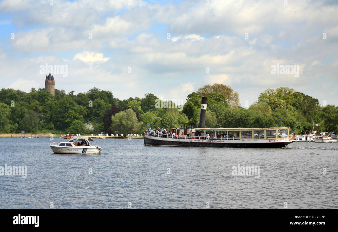 Potsdam, Germany, the excursion boat on the Gustav Havel Stock Photo