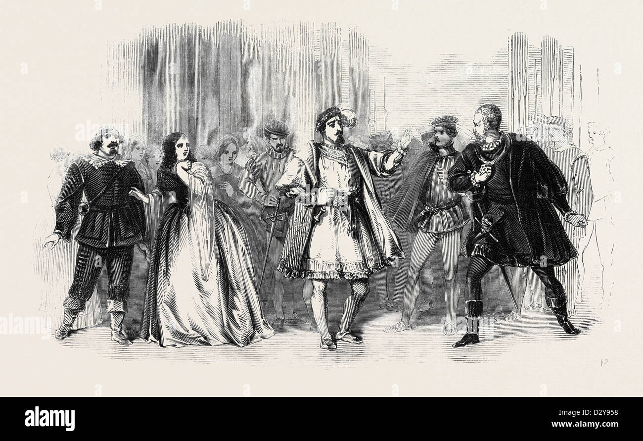 SCENE FROM THE OPERA OF "ERNANI," AT HER MAJESTY'S THEATRE Stock Photo