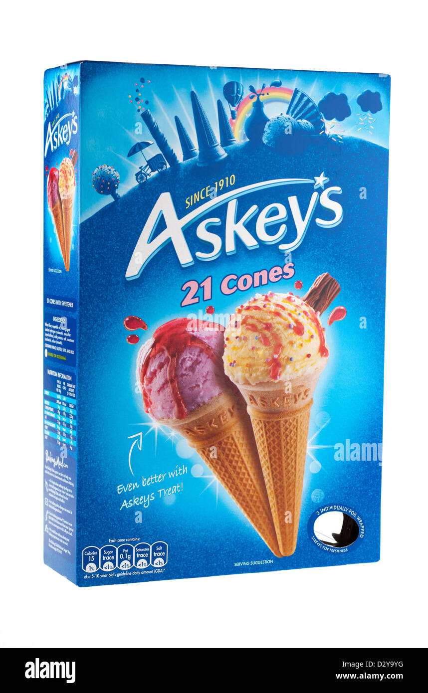 Box of Askeys icecream cones Stock Photo
