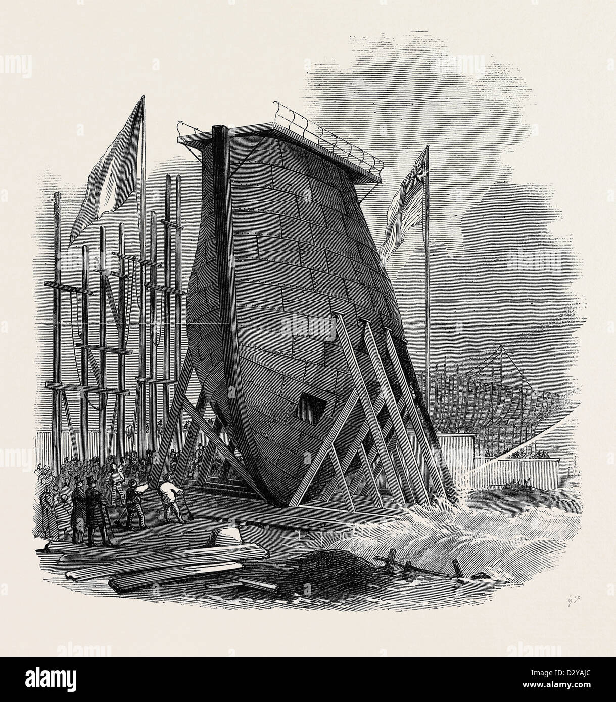 LARGE NEW CAISSON FOR THE EAST AND WEST INDIA DOCK COMPANY Stock Photo