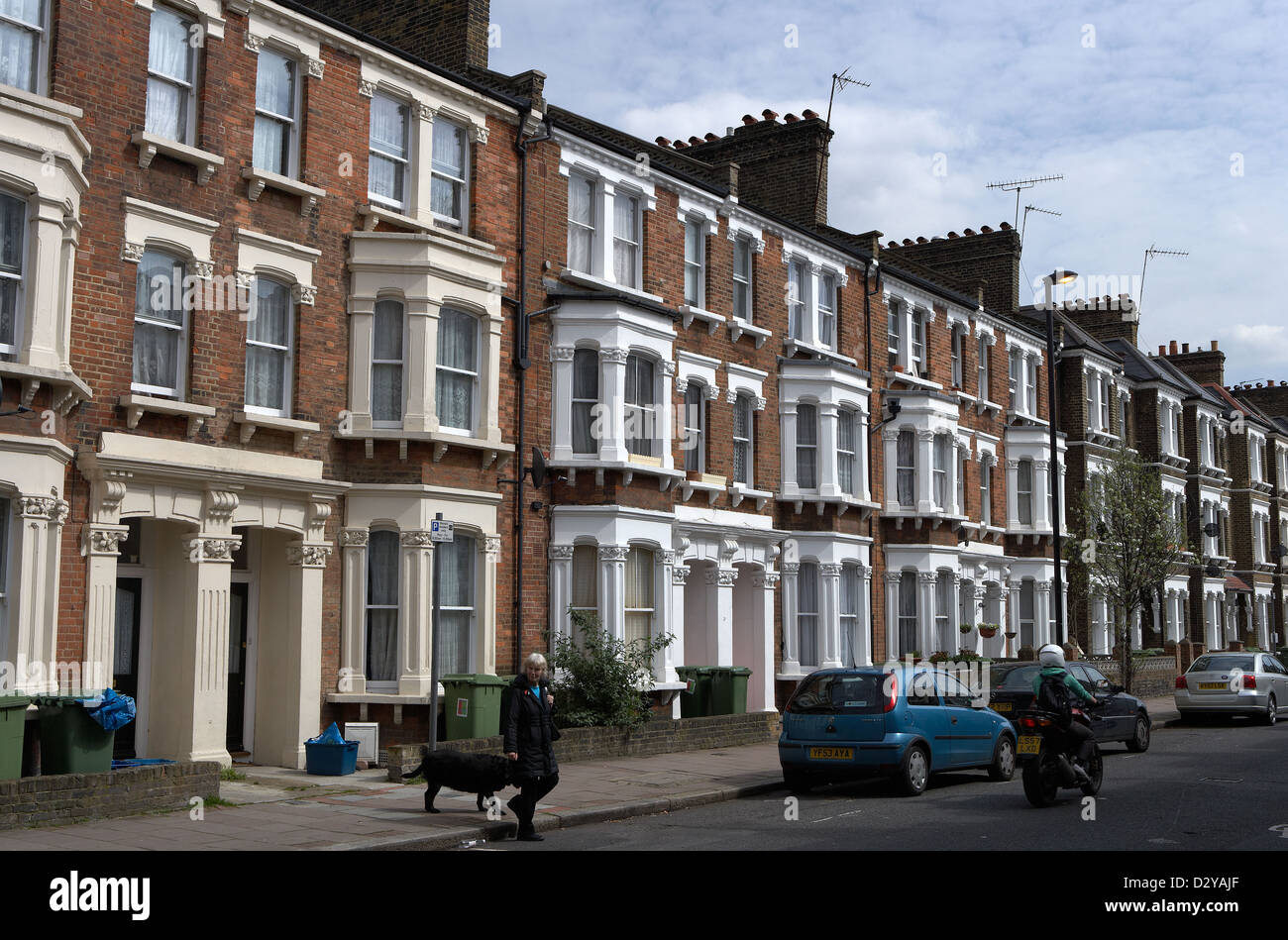 London, United Kingdom, traditional townhouses in the borough of ...