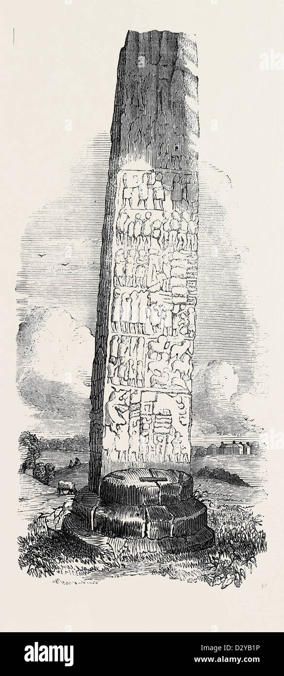 SUENOS' STONE NEAR FORRES MORAY N.B. SKETCHED BY S. DUKENFIELD SWARBREAK Stock Photo
