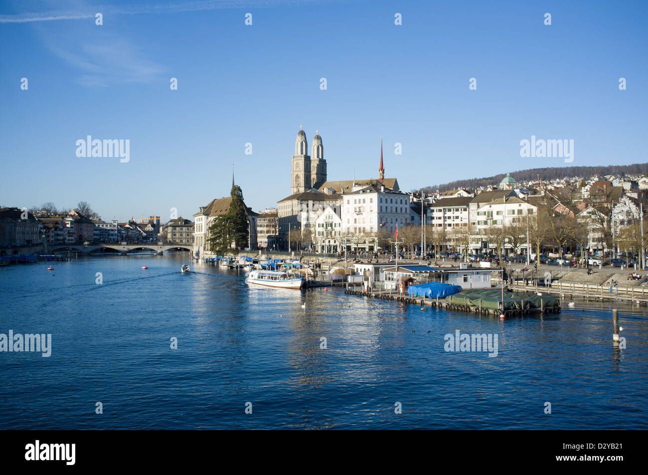 Limmat River, old town, houses, Zürich, Switzerland Stock Photo - Alamy