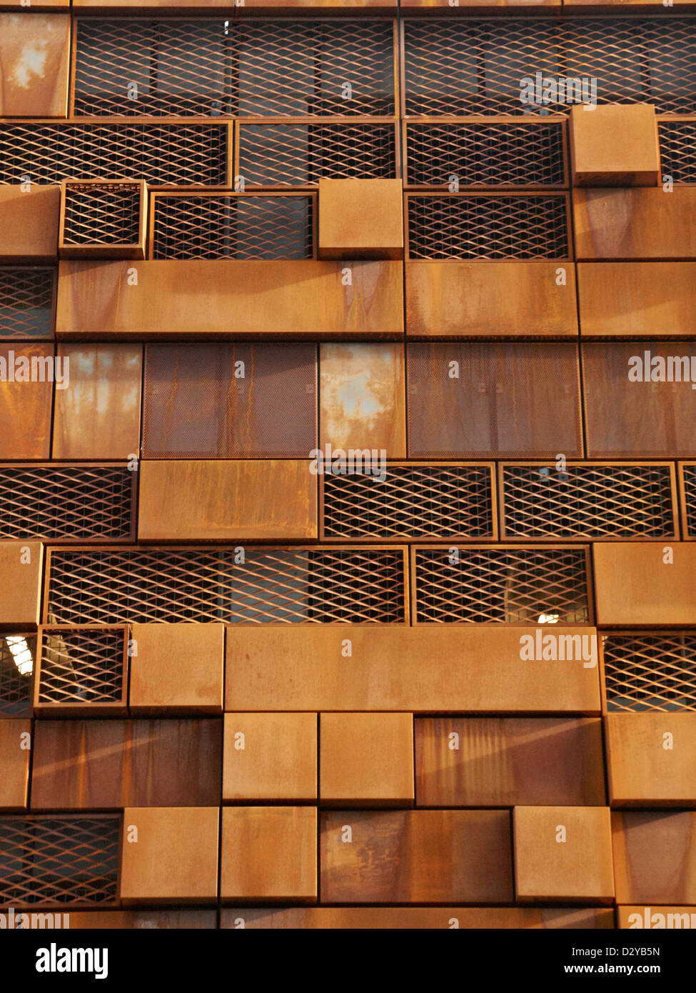 Rusty Cladding On Parking Garage In Manchester Uk Stock Photo