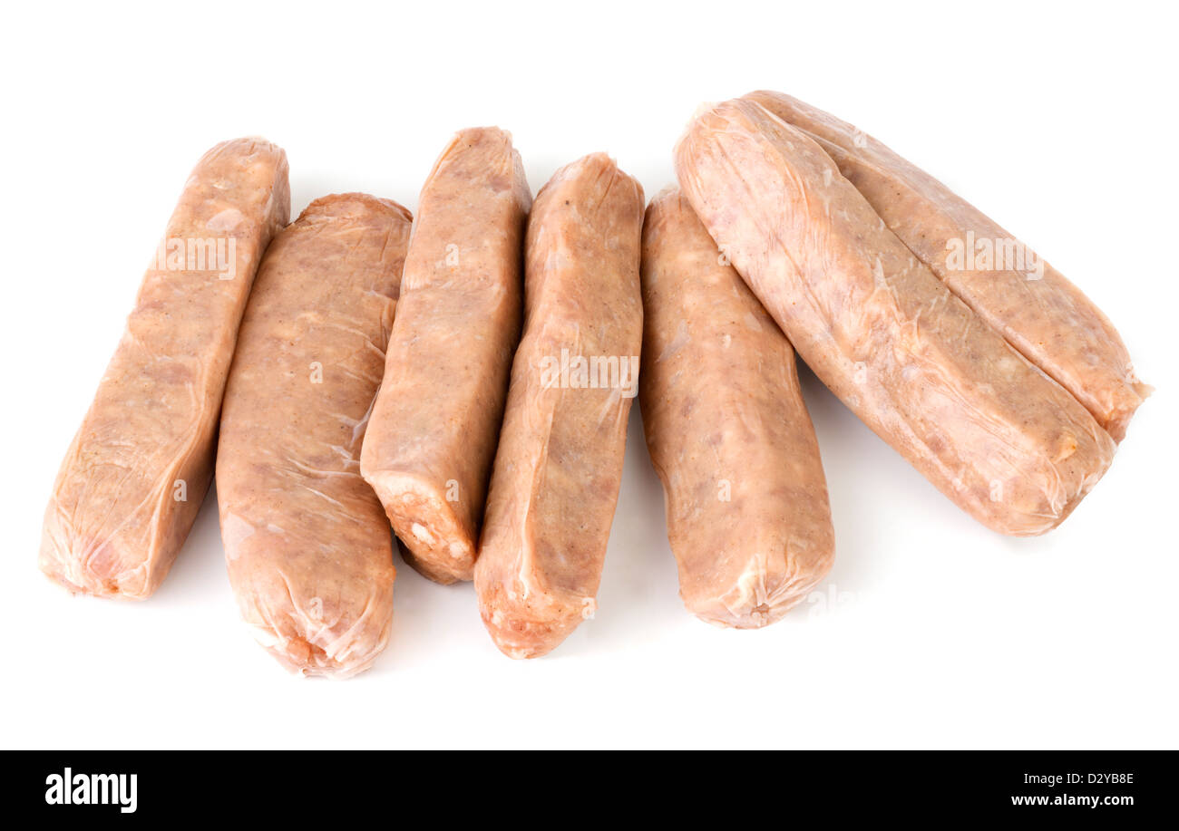 Raw Sausages, UK Stock Photo