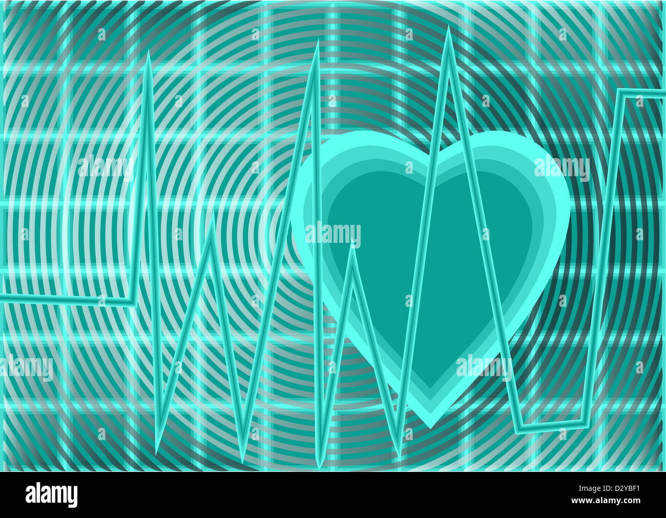 Heartbeat pulse tracing on a blue grid background Stock Photo Alamy