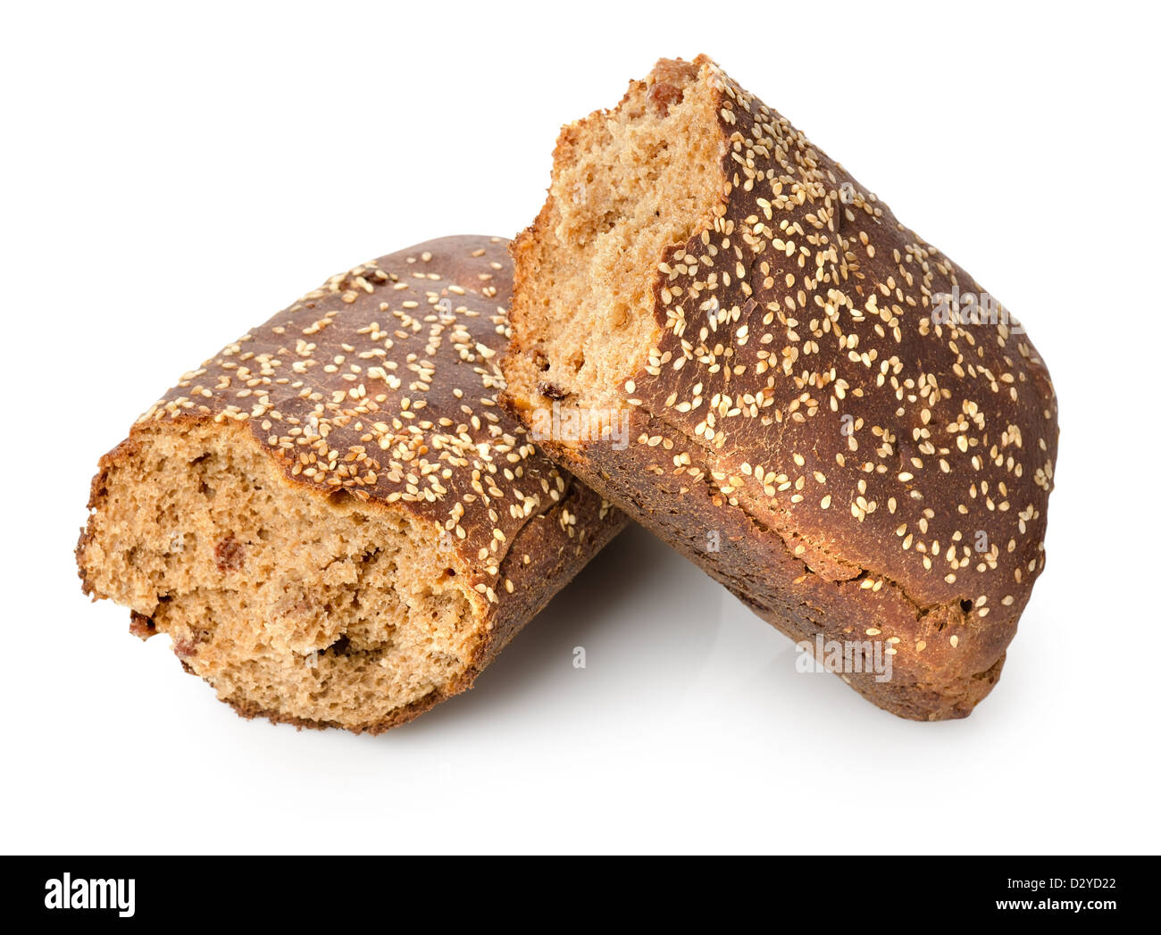 Rye bread isolated on a white background Stock Photo - Alamy
