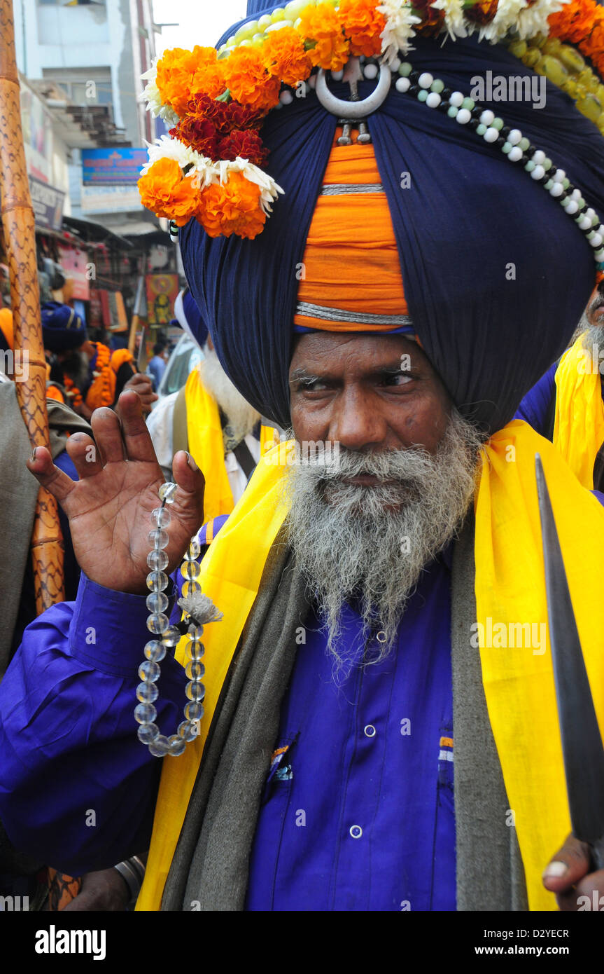 On he day of Akali Dal Punjabi Sikh festival in New Delhi. Stock Photo