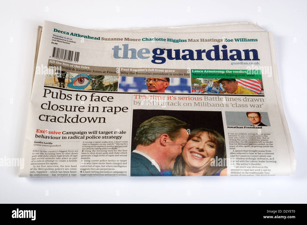 The Guardian newspaper 11.10.12 Stock Photo