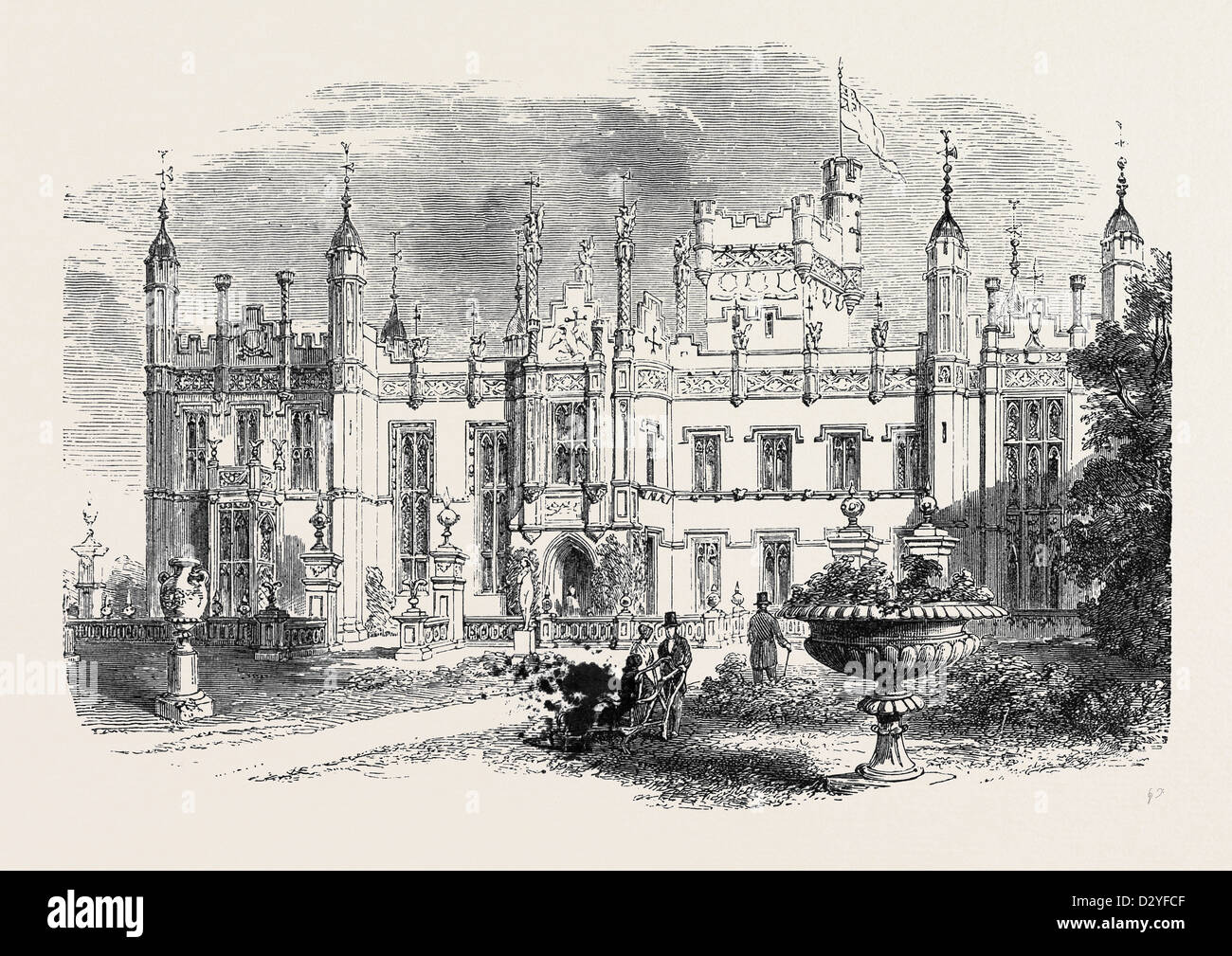 KNEBWORTH HERTFORDSHIRE THE SEAT OF THE LATE LORD LYTTON 1873 Stock Photo