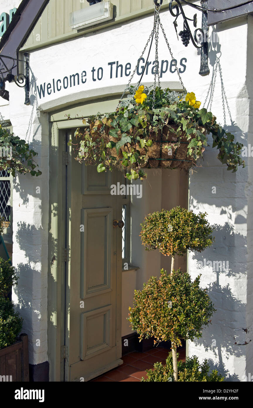 Doorway into the Grapes Hotel,Wrea Green,Lancashire Stock Photo Alamy