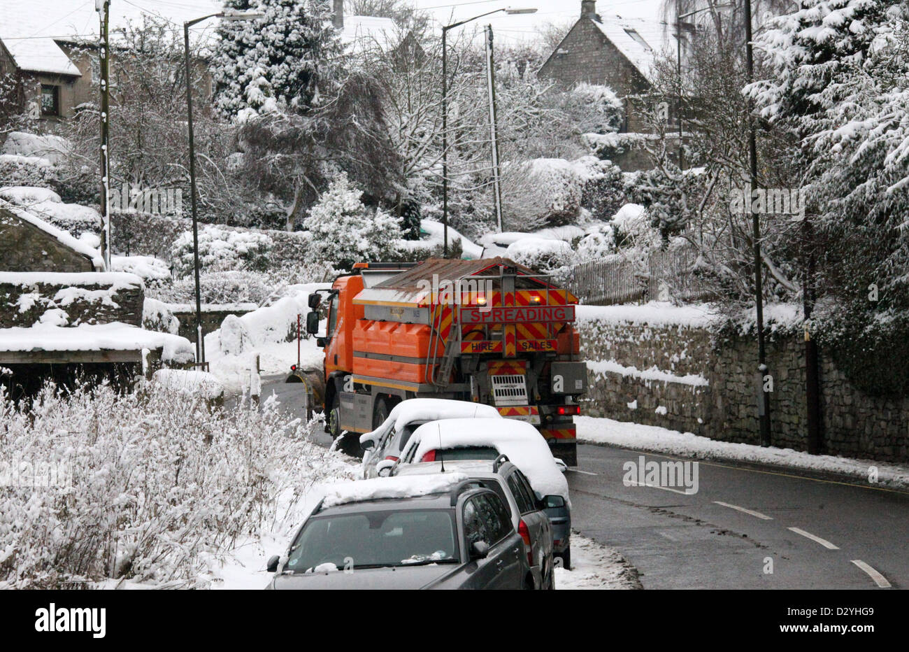 Gritting Wagon in Derbyshire Stock Photo