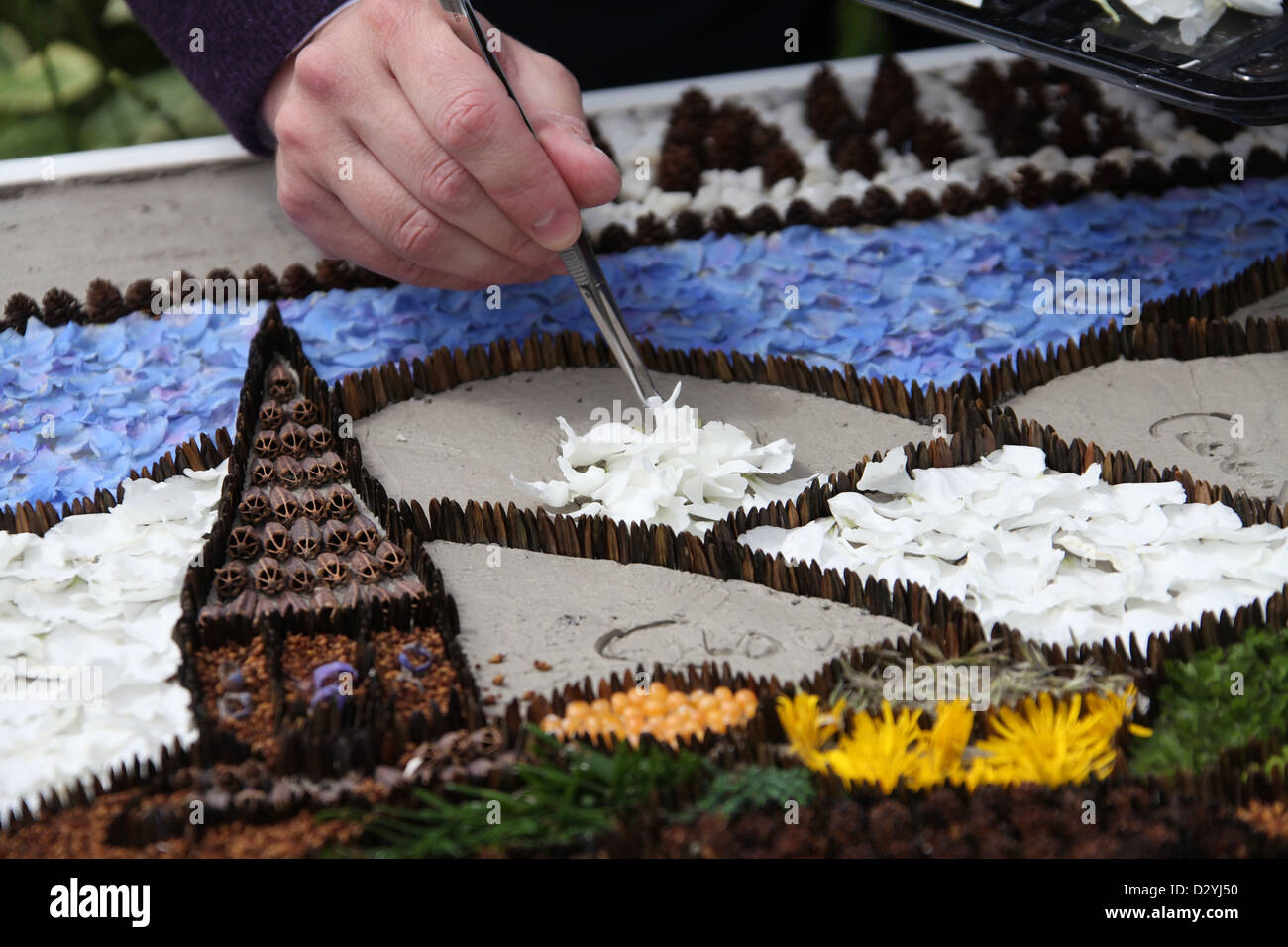The Art of Well Dressing Stock Photo
