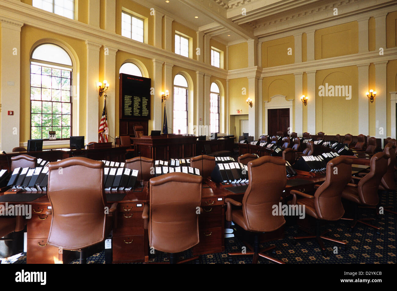 Elk282-1020 Maine, Augusta, Statehouse, Maine State Capitol, 1829, Senate Chamber interior Stock Photo