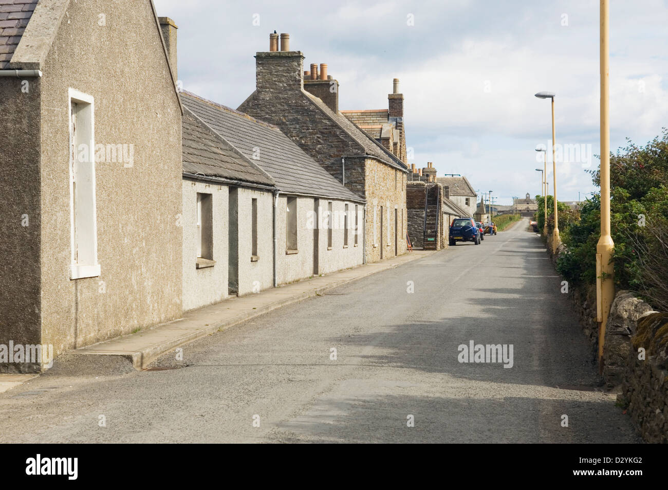 Balfour village on the island of Shapinsay, Orkney Islands, Scotland. Stock Photo