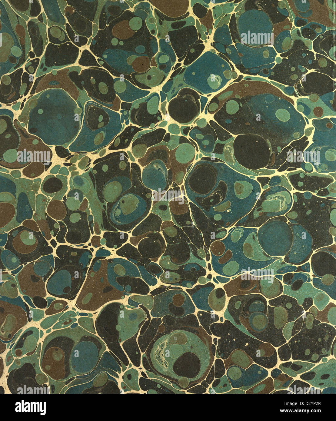 PATTERN, Green and Blue. Paper marbling Stock Photo