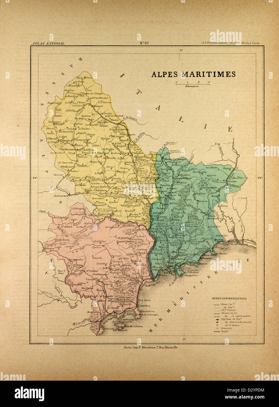 Map Of Alpes Maritimes France Stock Photo 53470752 Alamy