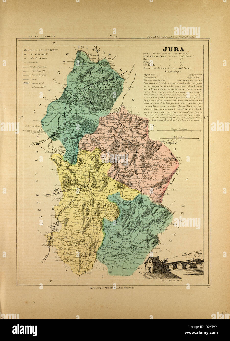 MAP OF JURA FRANCE Stock Photo Alamy