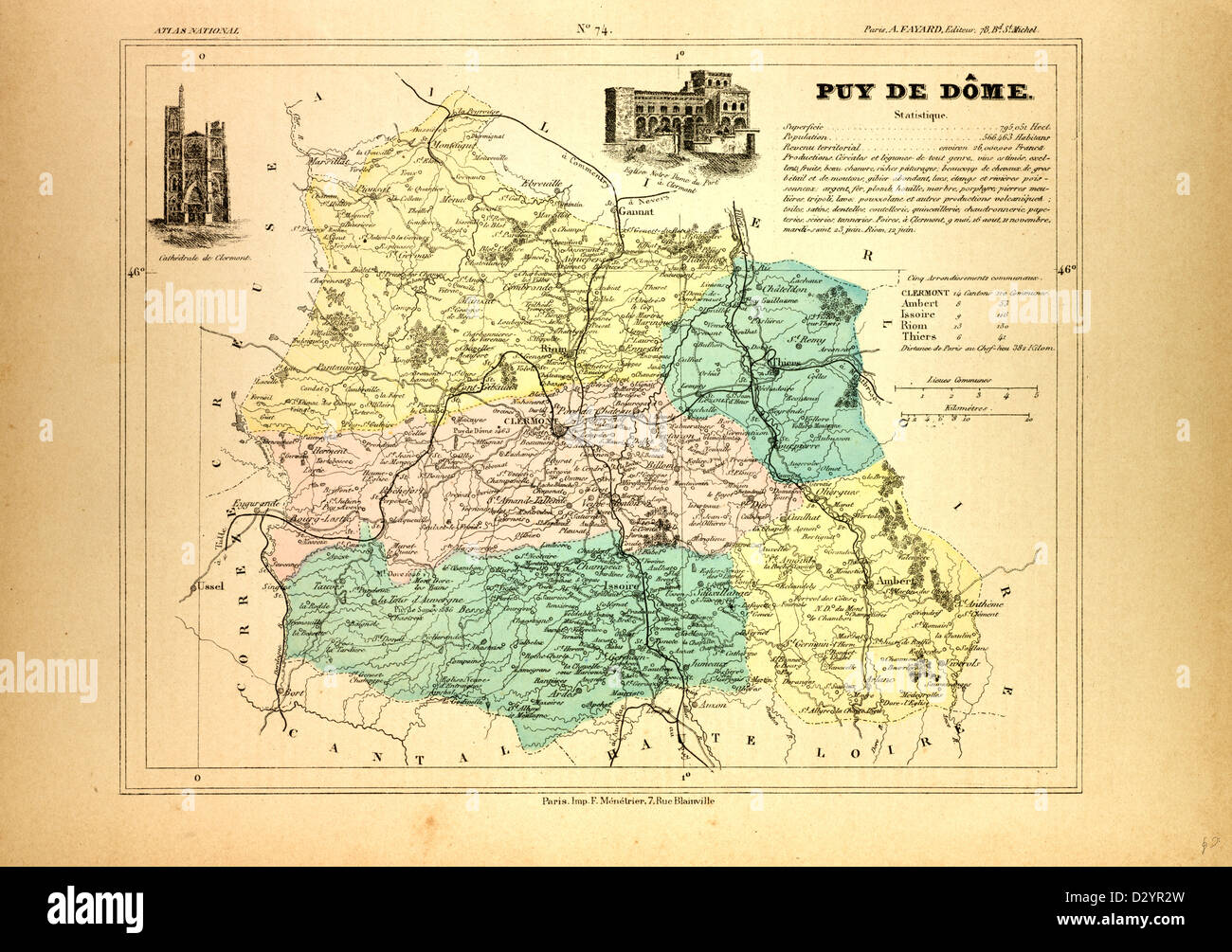 MAP OF PUY DE DÔME FRANCE Stock Photo Alamy