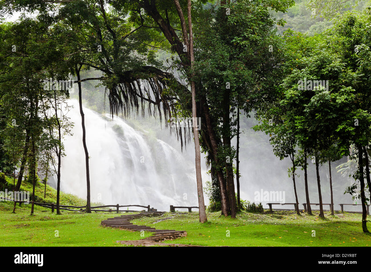 wachirathan waterfalls at doi inthanon Stock Photo