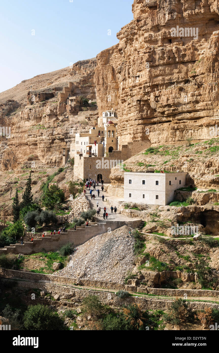 St. George Greek Orthodox Monastery, a monastery located in the Judean Desert Wadi Qelt, in the eastern West Bank Stock Photo