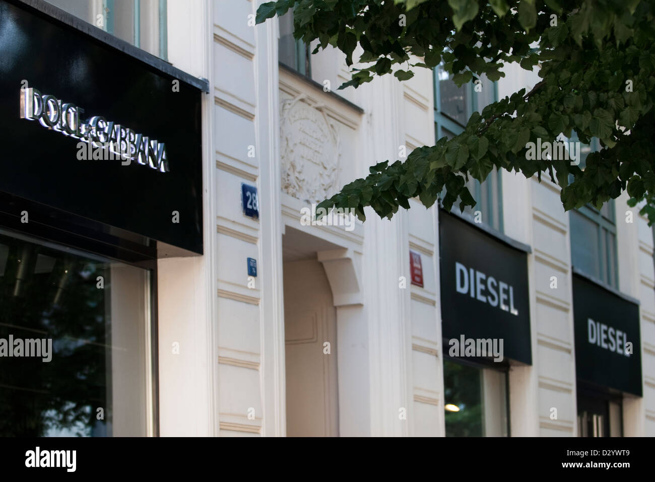 Dolce and Gabbana, Diesel, stores in Parizska Street in Prague, Czech  Republic on June 18, 2012. (CTK Photo/Krystof Kriz Stock Photo - Alamy