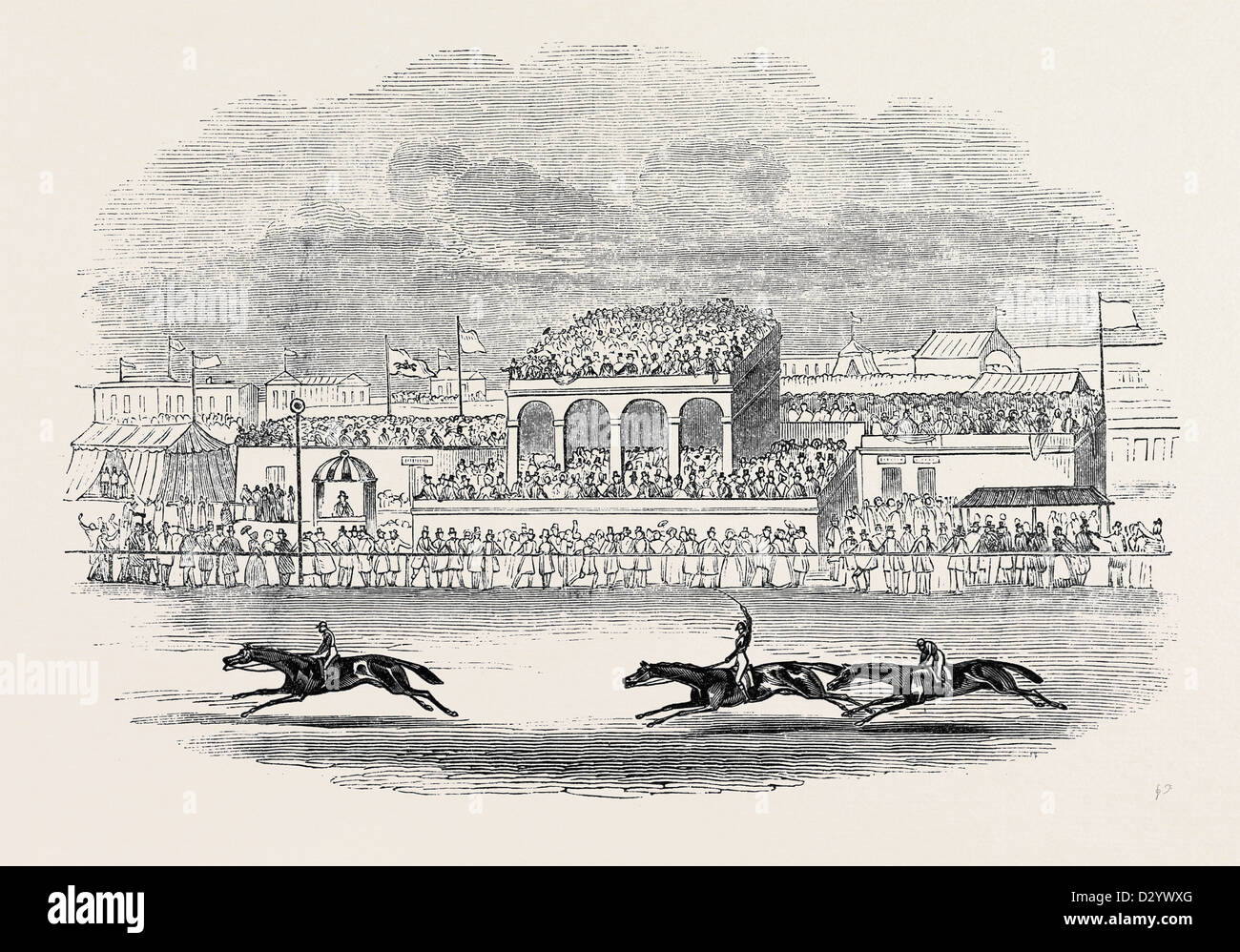 CHESTER RACES, 'RED DEER' WINNING THE CHESTER CUP, FROM A SKETCH MADE ON THE SPOT Stock Photo