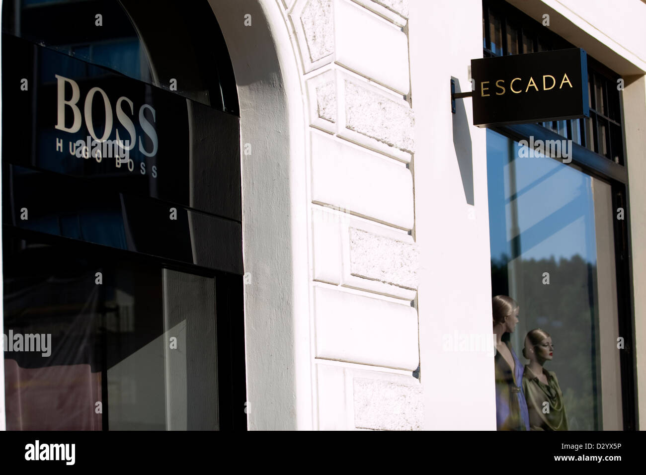 Hugo Boss and Escada stores in Parizska Street in Prague, Czech Republic on  June 18, 2012. (CTK Photo/Krystof Kriz Stock Photo - Alamy
