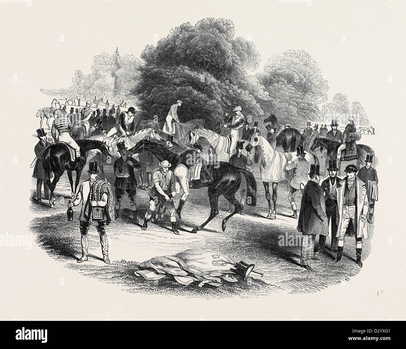 EPSOM RACES, VIEW OF THE WARREN Stock Photo Alamy