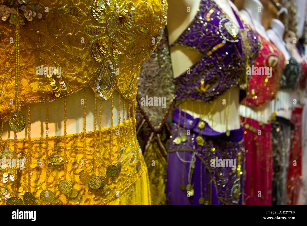 Belly Dancing Outfits Muttrah Souk Oman Stock Photo
