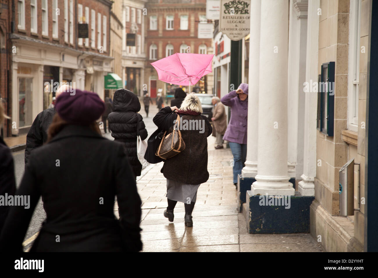 Wind Blowing an umbrella inside out Stock Photo Alamy