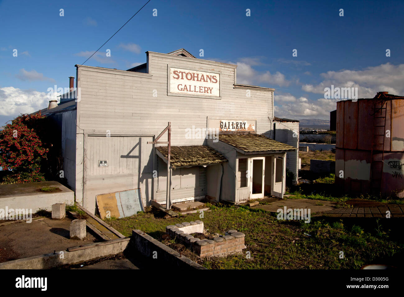 Abandoned Stohans Gallery building on Cannery Row in Monterey, California, United States of America, USA Stock Photo