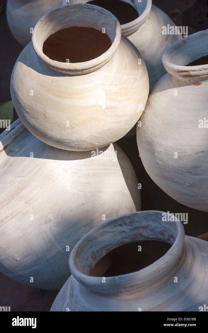 Clay pots for sale in Jodhpur, India, Asia Stock Photo