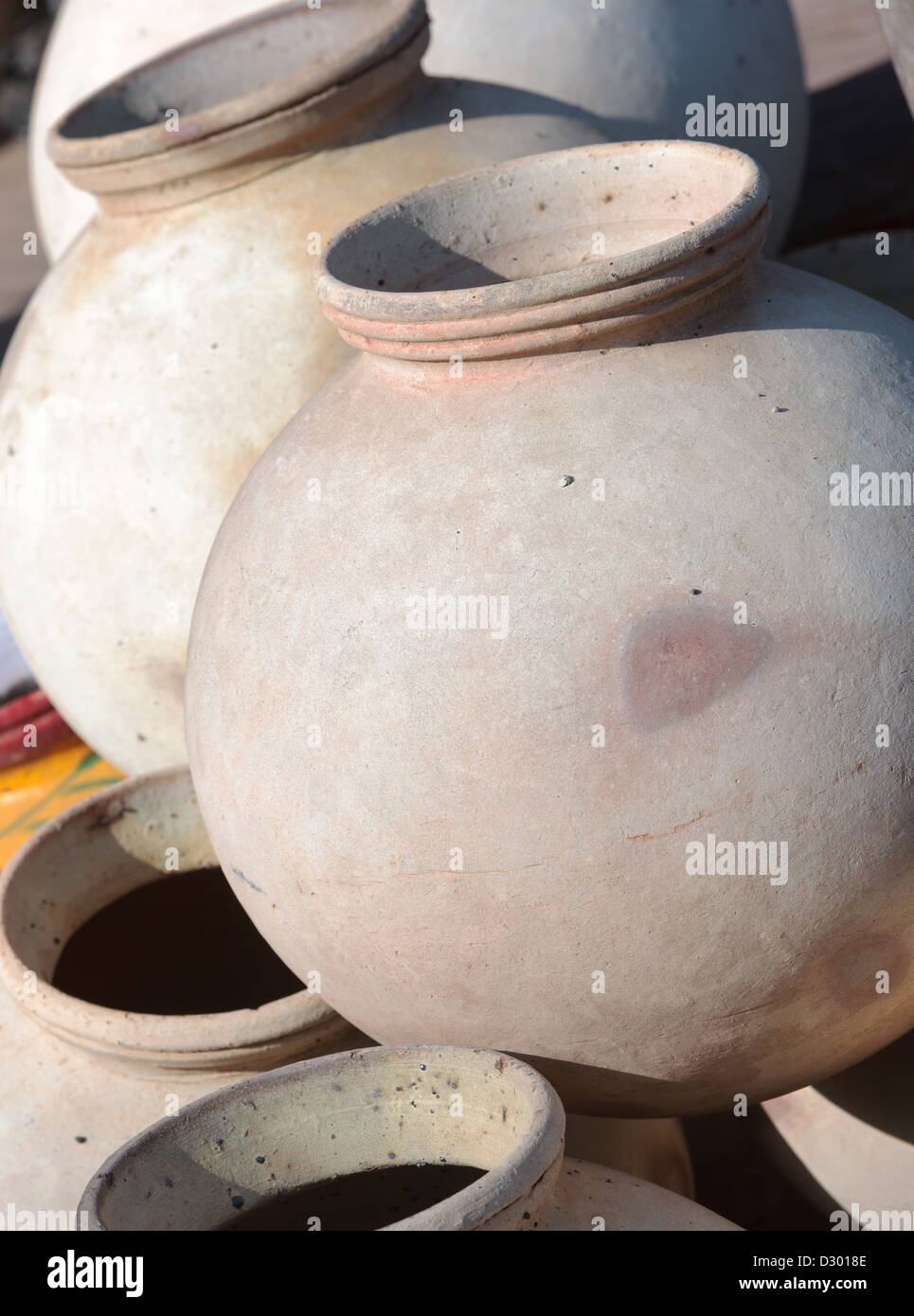 Clay pots for sale in Jodhpur, India, Asia Stock Photo