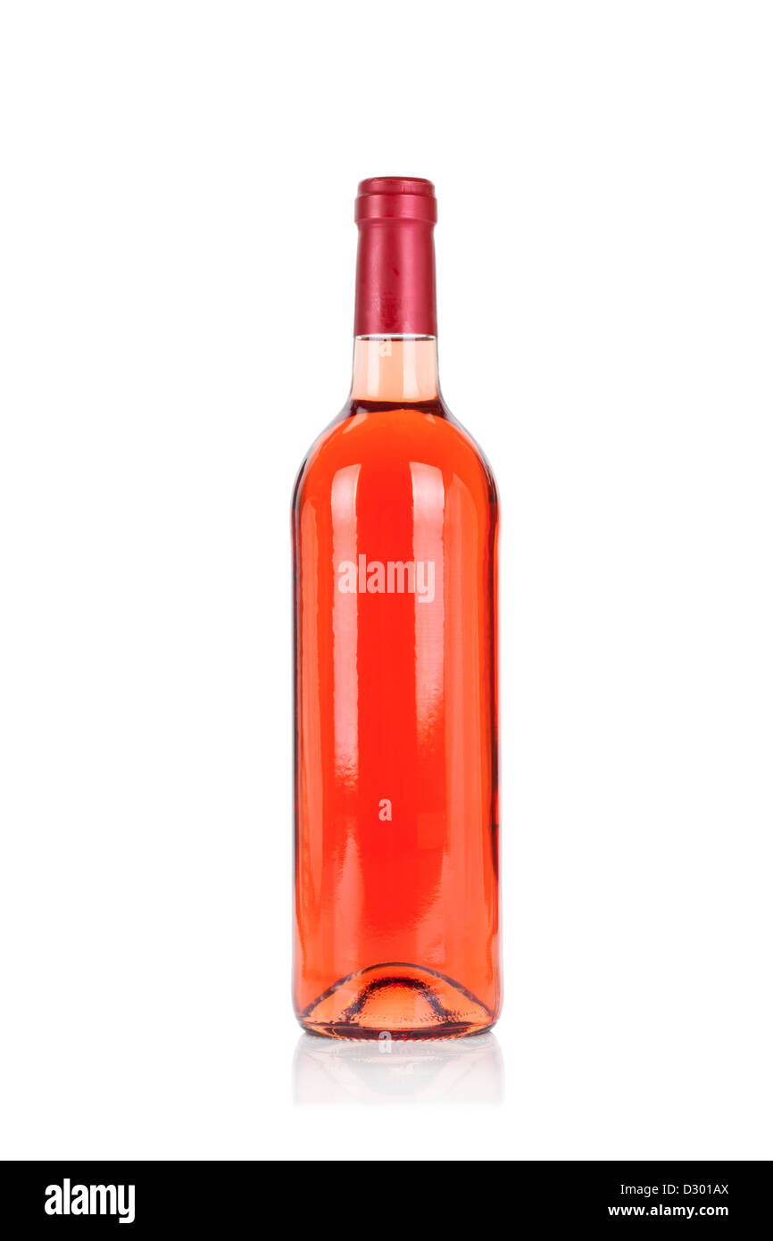 Bottle of rose wine isolated on white background Stock Photo - Alamy