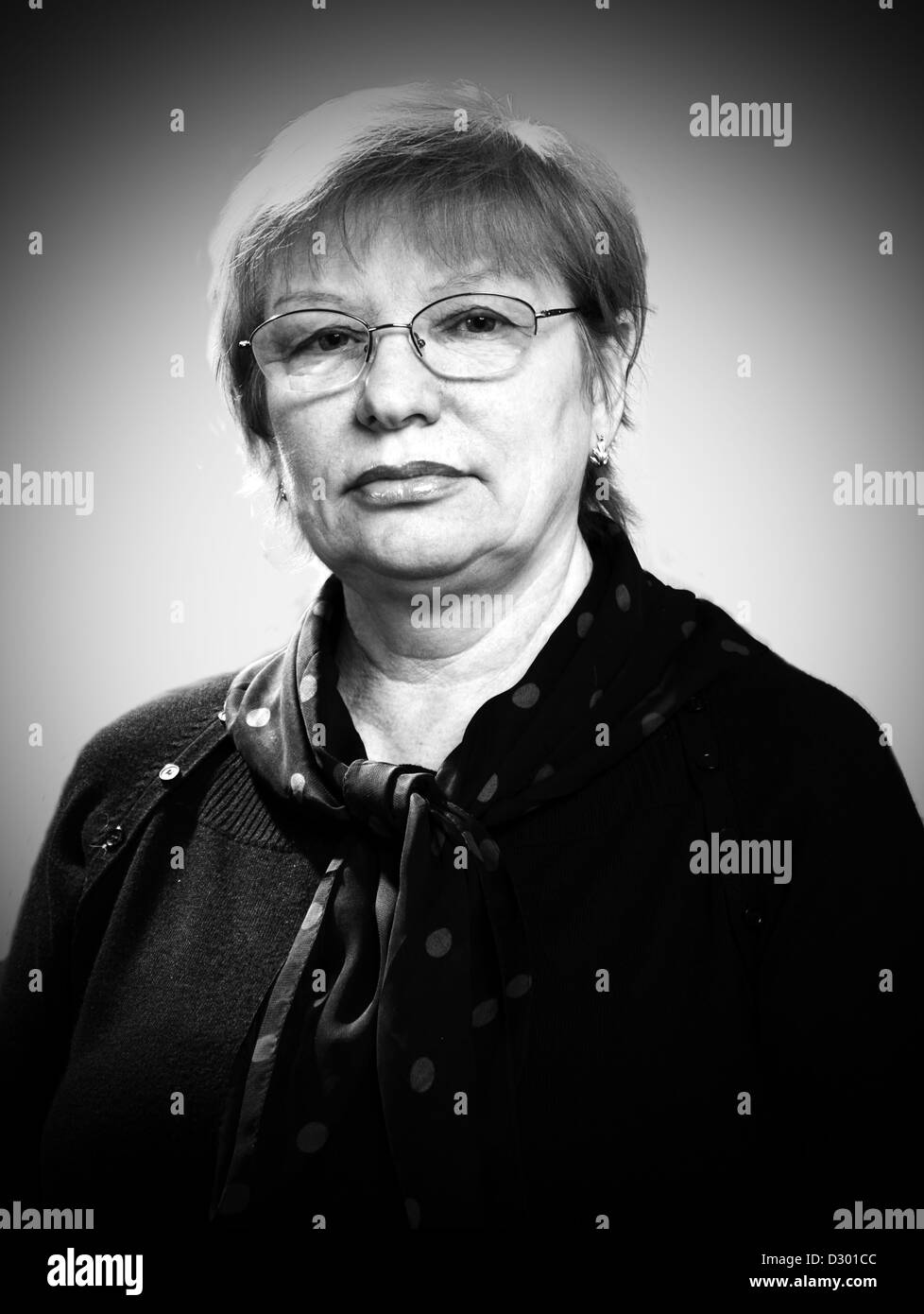 Real portrait middle aged woman Black and White Stock Photos & Images ...