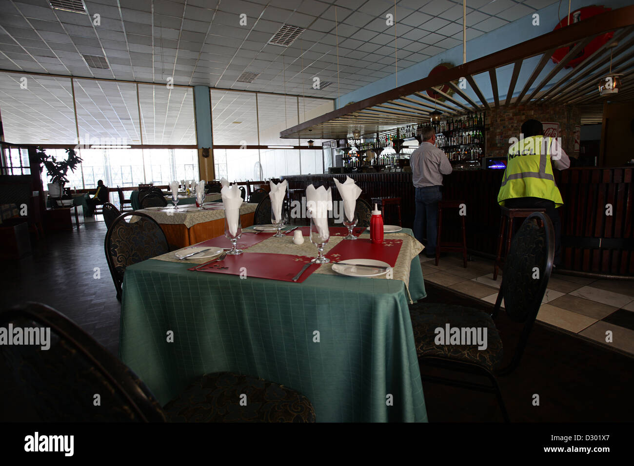 Lusaka International Airport bar and lounge Stock Photo
