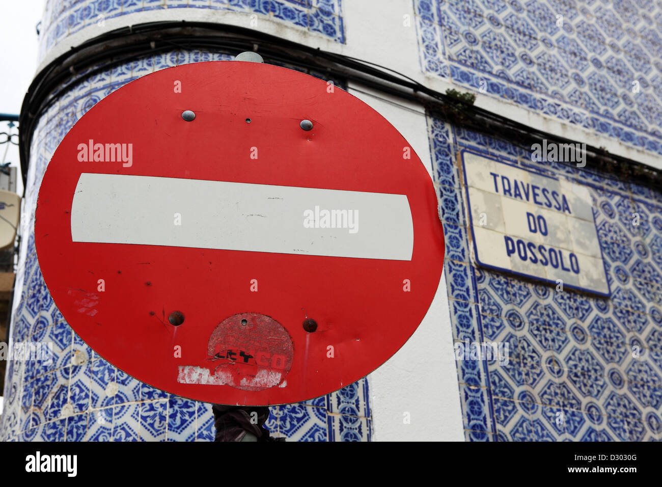 No entry sign in Lisbon, Portugal Stock Photo Alamy