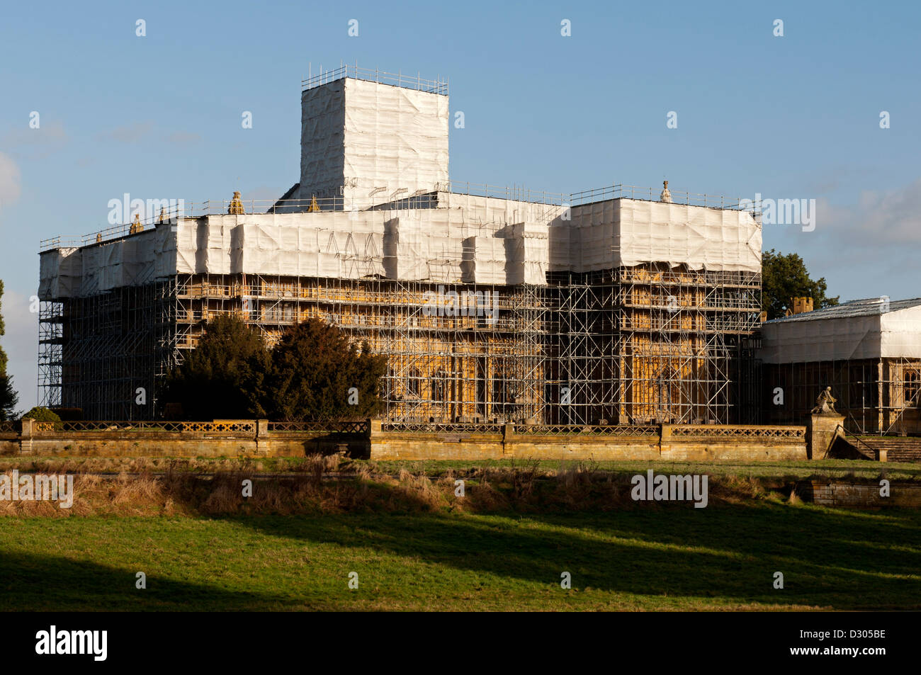 Toddington Manor under restoration, Gloucestershire, England, UK Stock