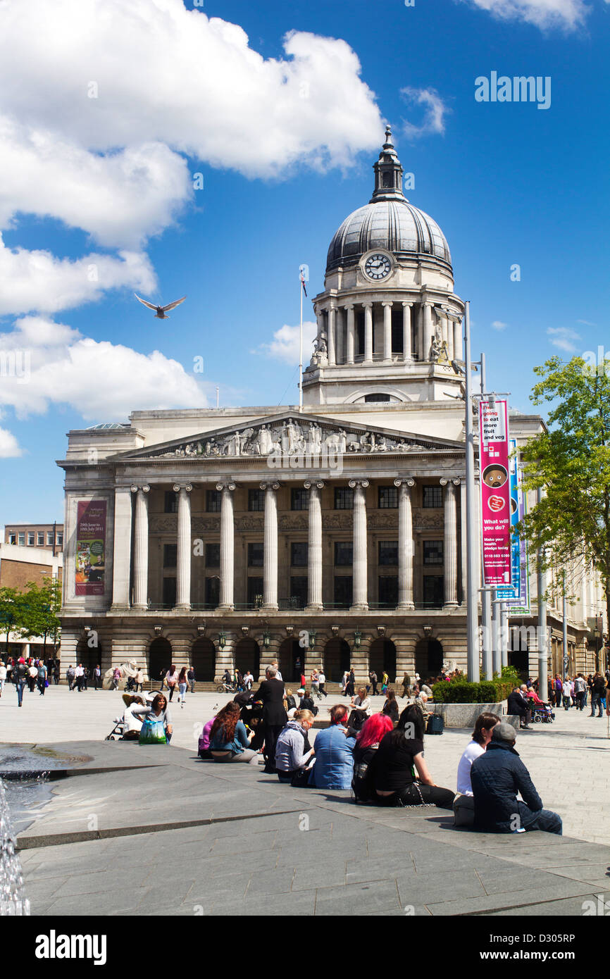 Nottingham town hall in the market square of the city centre of