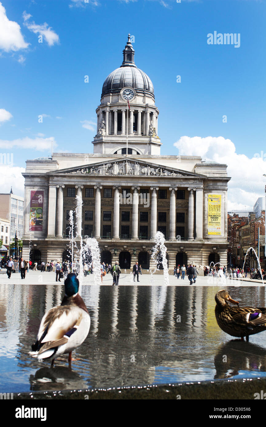 Nottingham town hall in the market square of the city centre of