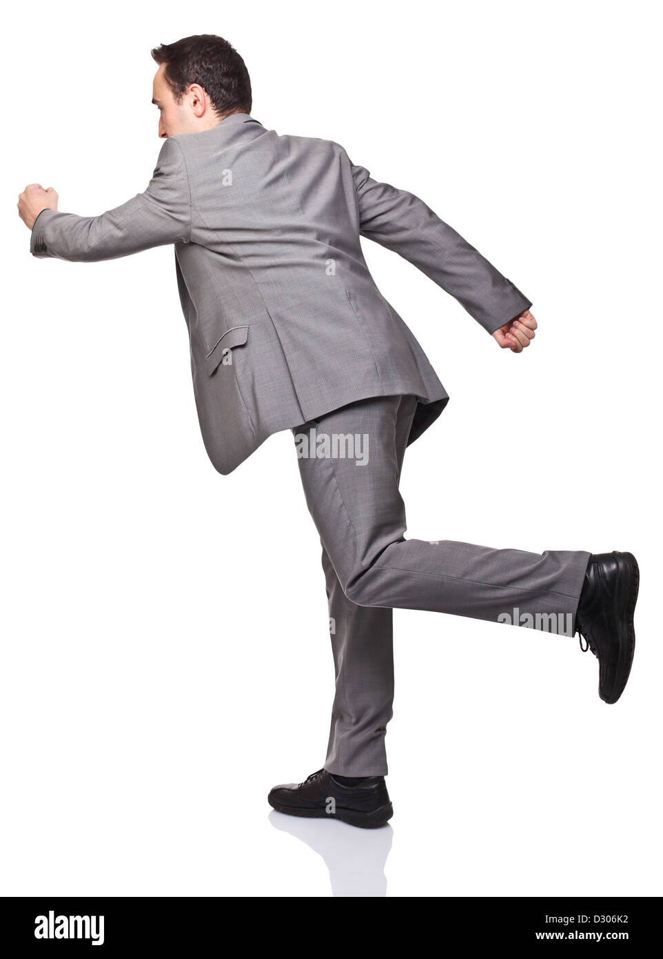 running businessman isolated on white background Stock Photo - Alamy